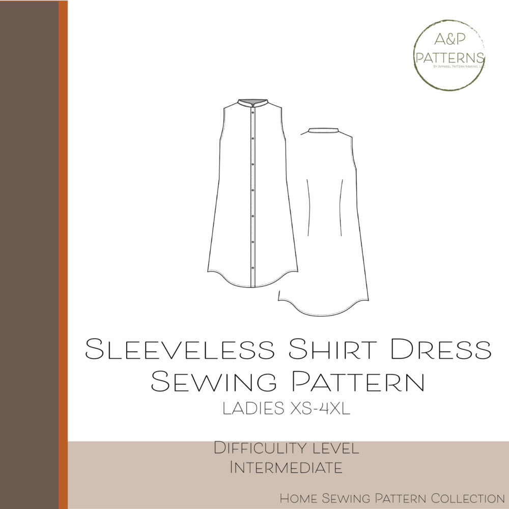 Sleeveless Shirt Dress Sewing Pattern