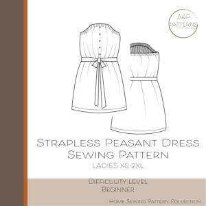 Strapless Peasant Dress Sewing Pattern